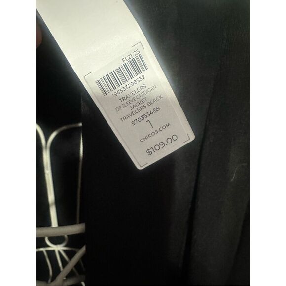 NEW WITH TAGS WOMEN Chico's Travelers ZIP SLEEVE cardigan Jacket Woman Size 1 (s - Picture 10 of 13